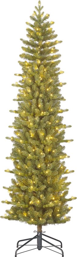 Black Box Trees Harma Smalle Kunstkerstboom met LED Verlichting - Groen - 185x63 cm