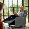 Yaheetech Relaxstoel – Grijs – 87 x 61,5 x 99 cm – Verstelbare Ligstoel met Voetsteun
