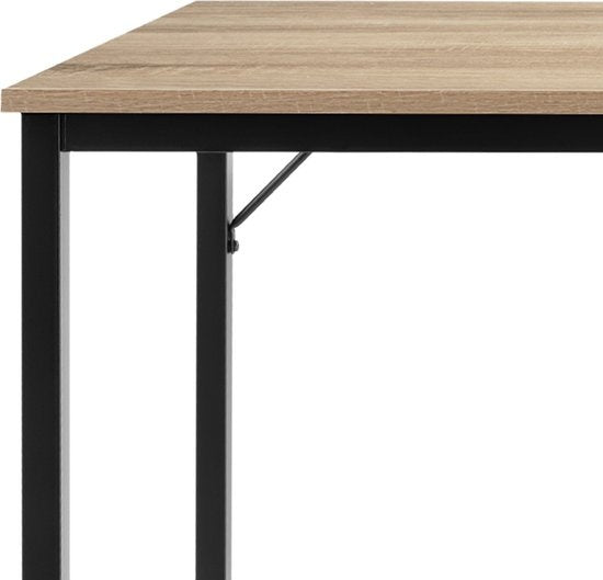 tectake® - bureau hoekbureau bureautafel kantoorbureau - 80 cm - industrieel - lichtbruin