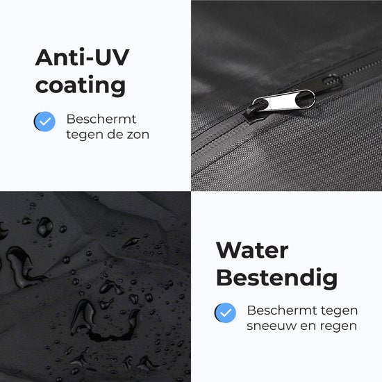 Kussentas voor Tuinkussens XXL - Tuinmeubelhoes - Opberghoes Tuinmeubels - Waterdichte Beschermhoes - Hoezen voor Tuinmeubelen - UV-bescherming - Weerbestendig - Zwart