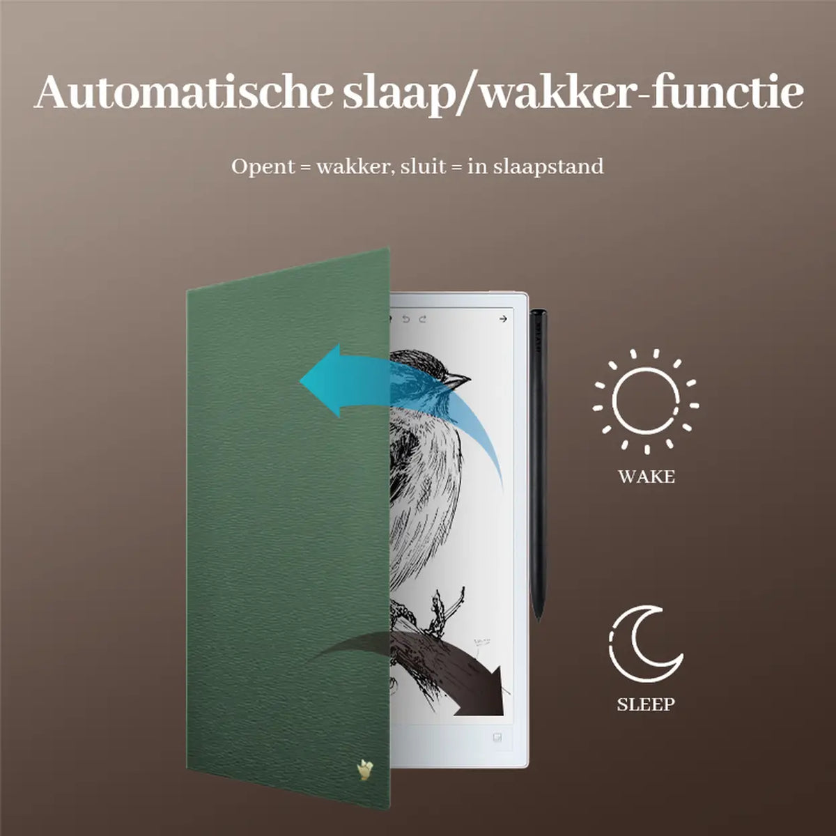 iFLYTEK AINOTE 2 beschermhoes - 10,65 inch - mosgroen - magnetisch