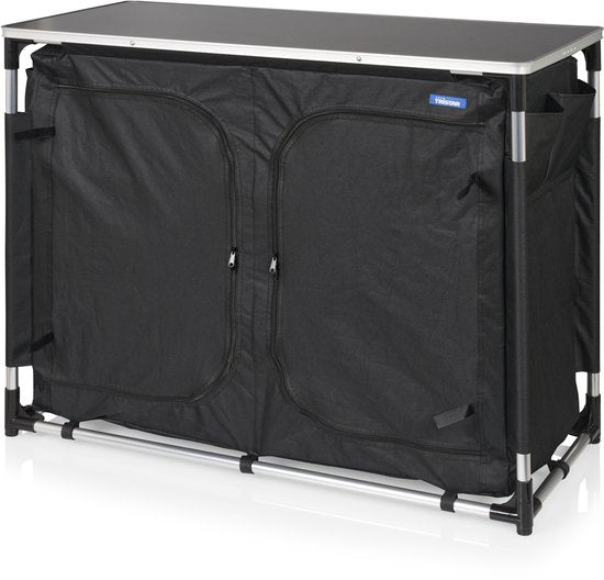 Outdoor Camping Keuken – Campingkast - Buitenkeuken – 6 Secties – Aluminium Frame – Verstelbare Poten – Grijs - Tristar KI-0769