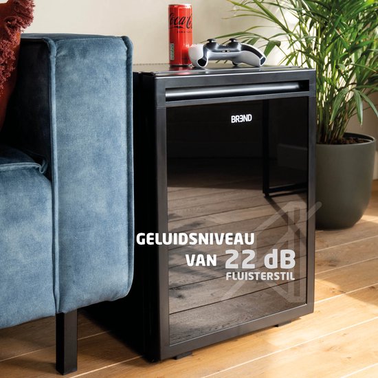 BREND BR-2225 Mini Koelkast Vrijstaand 30 Liter – Tafelmodel Fridge met Instelbare Temperatuur – Minibar met Verstelbare Deurrichting – Zwart