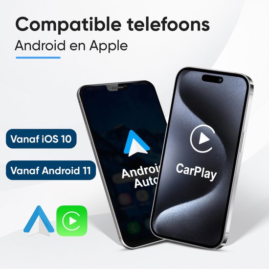 CarMe Premium 2-in-1 CarPlay Dongle - Draadloos CarPlay & Android Auto - USB-A & USB-C - Android Auto Dongle - Zwart