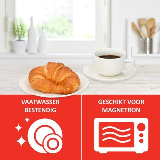 alpina Tafelservies - 40 Delig - Vaatwasser- en Magnetronbestendig - Aardwerk - Wit