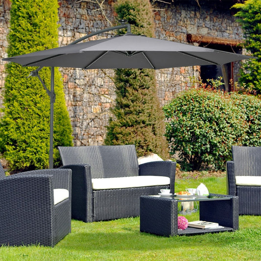 Coast Tuinparasol met LED-verlichting - 3 meter - Kantelbaar - Inclusief zandzakken - Donkerblauw