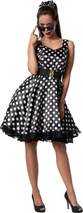 Dressforfun Rockabily lady XL - verkleedkleding kostuum halloween verkleden feestkleding carnavalskleding carnaval feestkledij partykleding - 302158