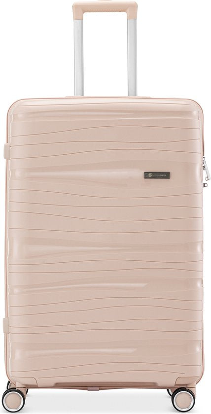 SC Travelin' Charm – 28-inch Grote Reiskoffer - Cijferslot - 41x24x69 cm - 98L - Lichtgewicht, Waterdicht & Duurzaam - Lichtroze