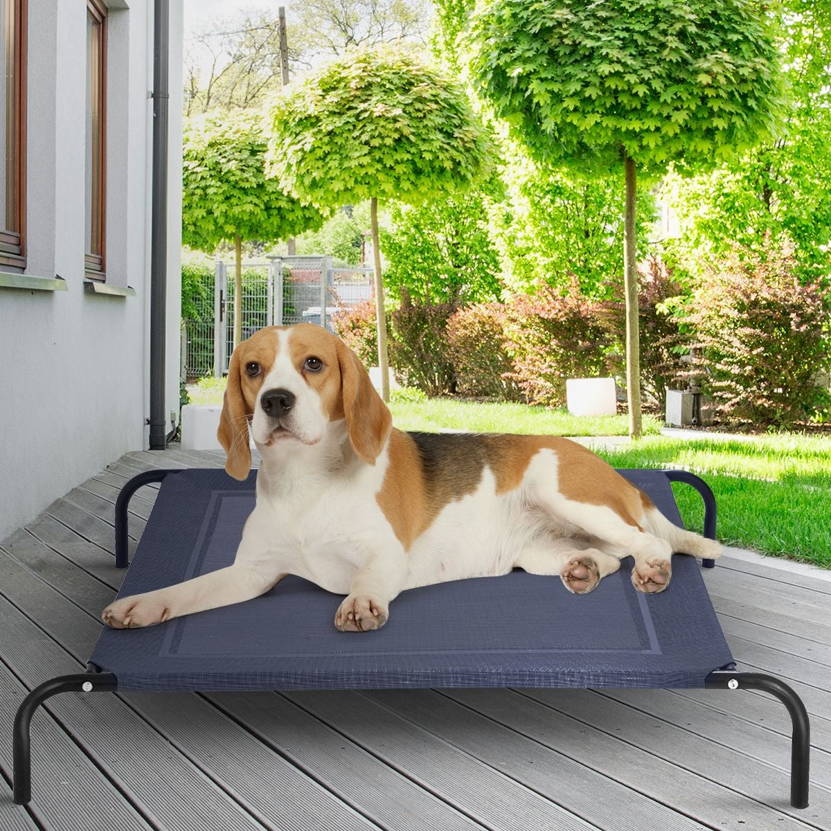 Hondenbed Tuin Ligstoel Outdoor Hond - Grijs - 110 x 80 x 18 cm - Metaal