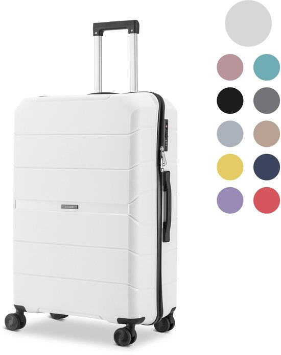 SC Urban Adventurer - Handbagage Koffer - Cijferslot - 44L - Spinner wielen - Reiskoffer met Kofferslot - Lichtgewicht Trolley - Wit