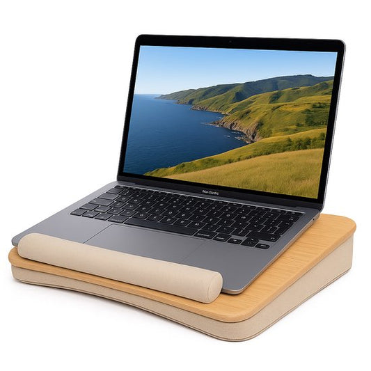 Laptop kussen - Schoot tafel - Verstelbaar - Standaard voor Thuiswerken - Bedtafel - Laptray en Tabletstandaard - Bamboe