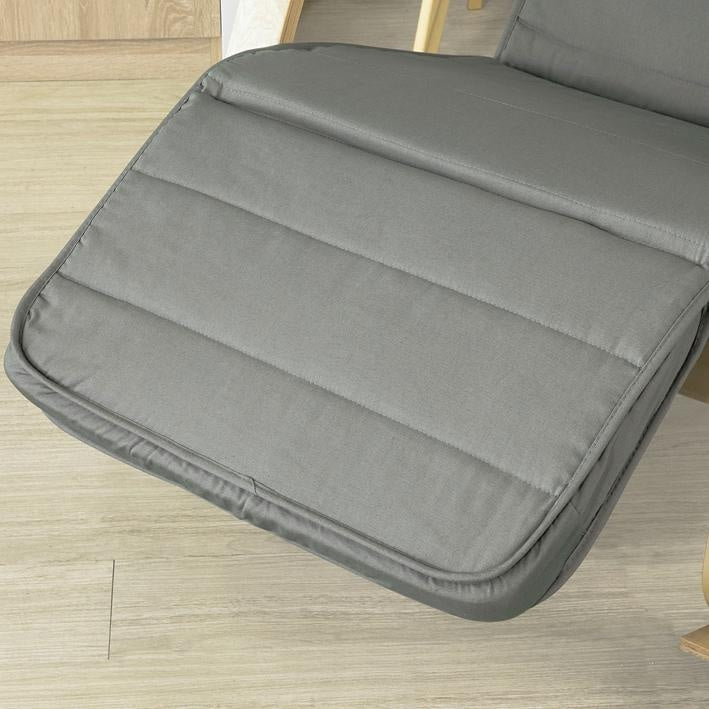 SoBuy Schommelstoel met verstelbare voetensteun - Max. 120 kg - Grijs