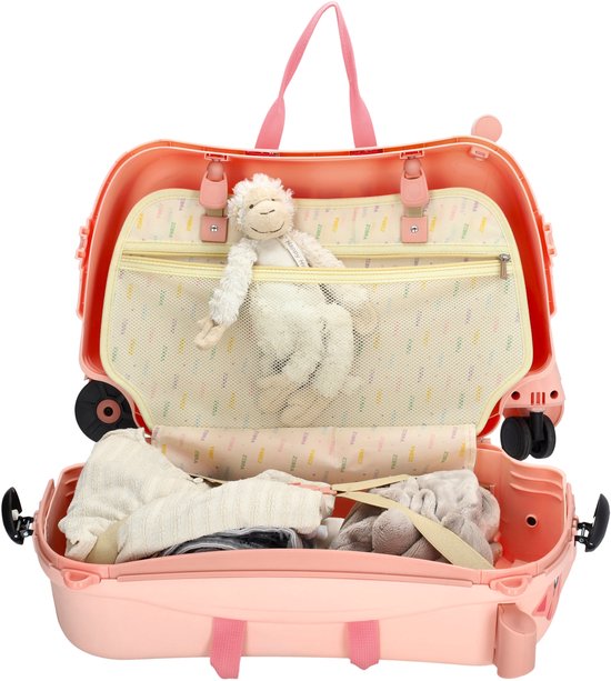 Zebra Trends Ranger Kinder Koffer - Handbagage - Kids - Zitkoffer - Kinderen - Roze