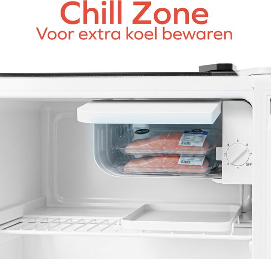 KitchenBrothers Mini Koelkast - 43L - Kleine ijskast - Minibar - Vrijstaand - Frigo - Compact - Zwart