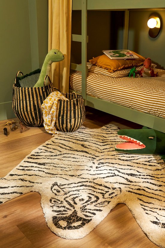 In The Mood - Vloerkleed Kinderkamer - Vloerkleed Jungle - Zebra - 180 x 120 cm - Zwart/Wit