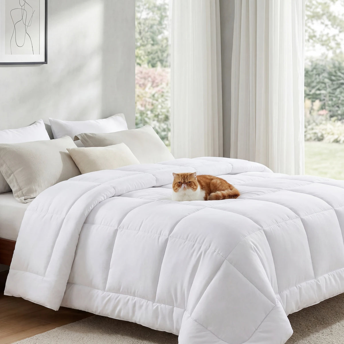 Bedsure 4 Seizoenen Dekbed 155x220 cm - Oeko-Tex Gecertificeerd - Wit
