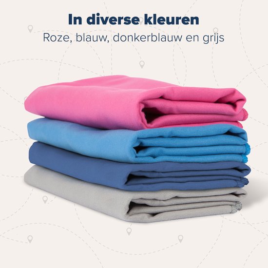 TRVLMORE Microvezel Reishanddoek Set - 2 Stuks - Large (75 x 150 cm) & Extra Large (90 x 180 cm) - Microvezel - Grijs