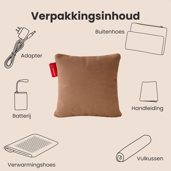 Auronic Warmtekussen - Classic - 45x60 - Draadloos - Oplaadbaar - Elektrisch kussen - Infrarood - Poederroze