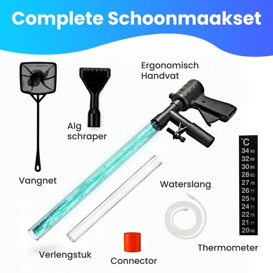 Pawesome - Aquarium stofzuiger - Bodemreiniger - Gravel cleaner aquarium - Bodemstofzuiger - Zonder batterijen
