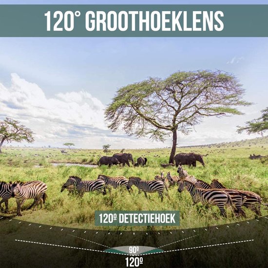 Strex Wildcamera met Nachtzicht 120MP 4K Ultra HD - Waterdichte Buitencamera - Jachtcamera - Incl. 32 GB SD kaart