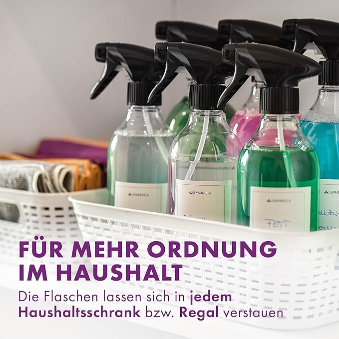 3 x spuitfles 500 ml met etiketten - gelijkmatig en fijn spuitbeeld, dichte en duurzame spuitfles planten, kleine spuitfles autoonderhoud, spuitfles, 3 x spuitflessen set