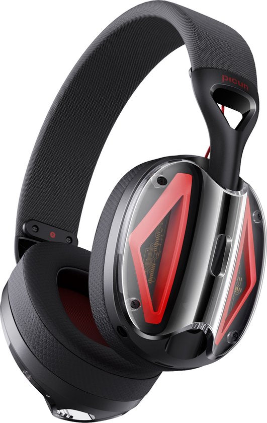 Picun G1 - 2.4GHz Draadloze Gaming Headset - Over ear koptelefoon - Met microfoon - PC/PS4/PS5/Nintendo Switch - Zwart rood