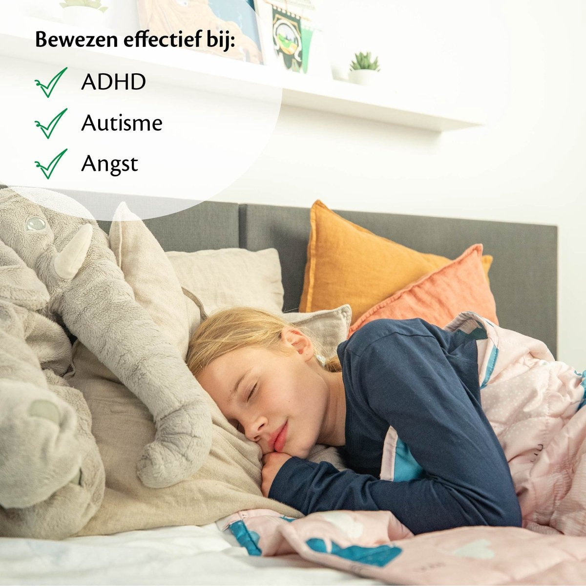 EL-Life Verzwaringsdeken Kind 3,2kg - 100 x 150cm - Zwaartedeken - Weighted Blanket - Verzwaarde Deken - OEKO-TEX Katoen - Nijlpaard