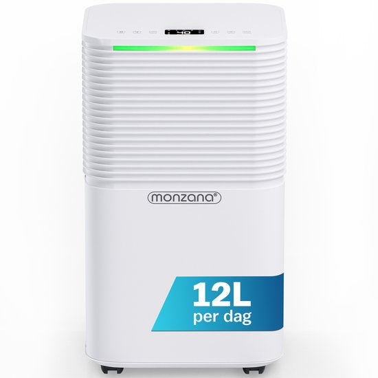 Monzana Luchtontvochtiger – 12L/dag Stil <38 dB 200W 20m² Wielen – Wit