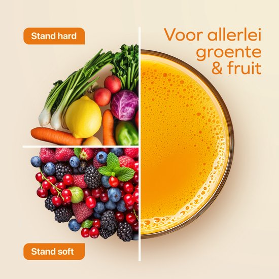 KitchenBrothers Slowjuicer XL - Juicer - Groenten en Fruitpers - 43 mm en 70 mm invoer - 500 ml - Champagne