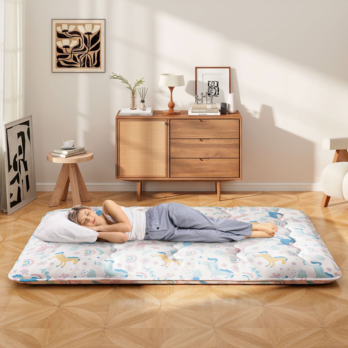Coast Futonmatras - wasbare hoes - draagtas inbegrepen - kleurrijk 140 x 200 cm