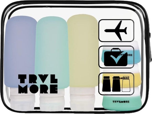 TRVLMORE Reisflesjes met Etui - Navulbaar - Transparant - 6 stuks