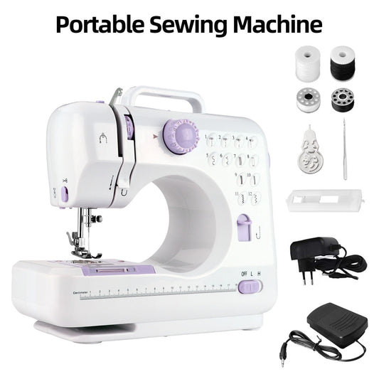 IAGREEA mini-naaimachine voor thuis voor beginners - kleine naaimachines met achteruit naaien