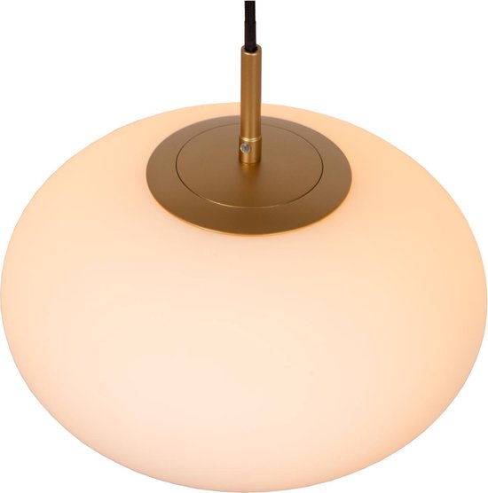 Lucide Elysee hanglamp 3x E27 opaal glas – messing accenten – 130 x 30 x 150 cm