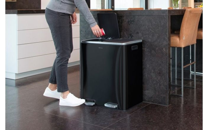 Homra Quickx Prullenbak 60L – Duo Afvalscheiding – Pedaalemmer – Soft Close