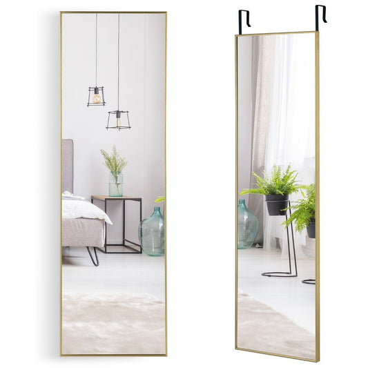 Coast 37 x 120 cm Volledig lichaamsniveau met hoogte -verstelbare hanghaken wandspiegel Golden