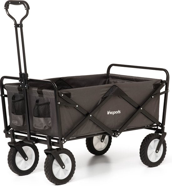 LifeGoods Bolderkar - Opvouwbaar - Draaibare wielen - 2 Standen - 70KG Draagkracht - Grijs