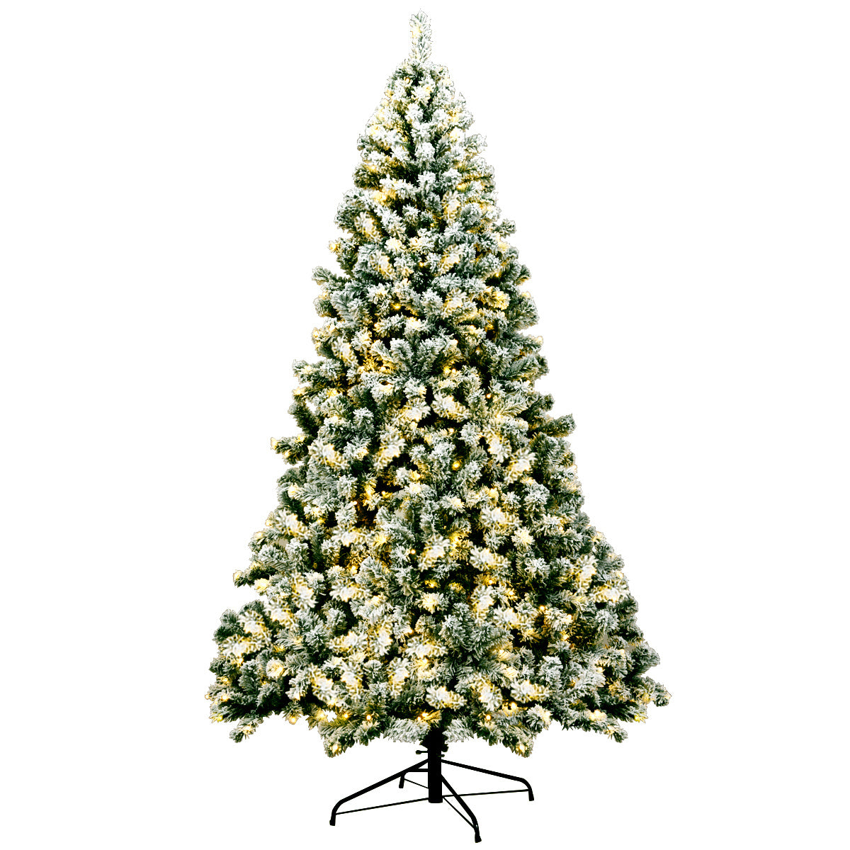 Coast Besneeuwde Kunstkerstboom Wit/Groen – 225 cm – 1346 Takpunten met Metalen Standaard