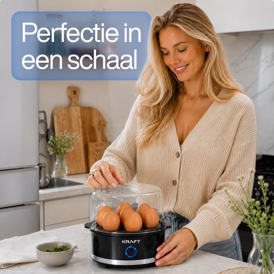 KRAFT Eierkoker Zwart - 7 Eieren - Elektrisch Eieren Koken