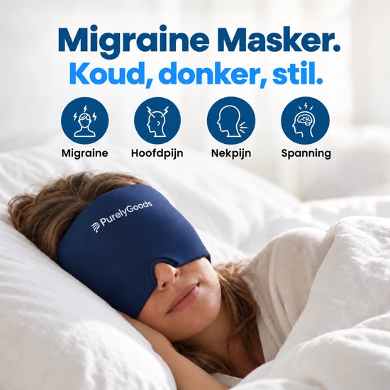 PurelyGoods® Migraine Masker 600 g - Coldpack met Diepvrieszak - Blauw