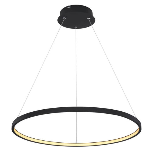 Globo Ralph LED Hanglamp – Ø60 cm – Zwart – Dimbaar – 3 Ringen – 57W – 3000K