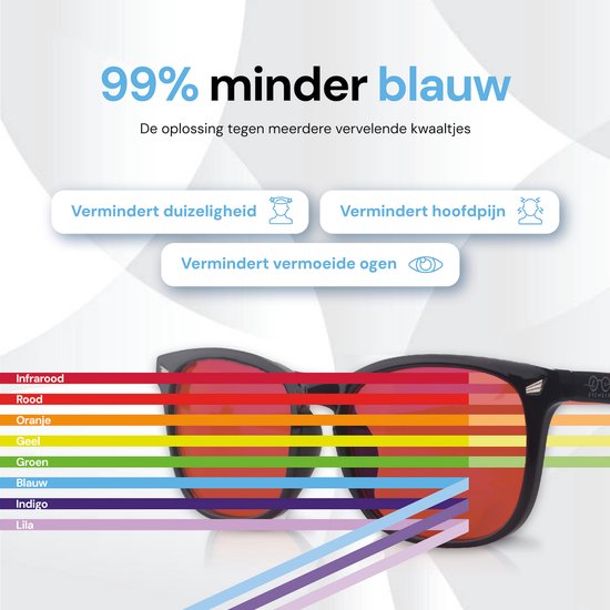 LC Eyewear Computerbril - Blauw Licht Bril Zonder Sterkte - Blue Light Glasses - Beeldschermbril Vierkant - Unisex Bril Zonder Sterkte - Rood