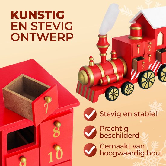 Adventskalender Locomotief - Laden om zelf te vullen - Herbruikbaar