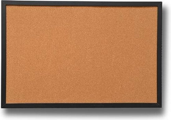 Prikbord kurk zwarte lijst 30 x 40 cm met setje punaises 5 stuks