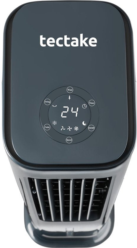 tectake® 4-in-1 Luchtkoeler Alaska - 5L Watertank - 3 Standen - Aircooler - Airco met Zwenkfunctie - Timer - Afstandsbediening - Koelelementen - Luchtbevochtiger - Ventilator - Luchtreiniger - Antraciet