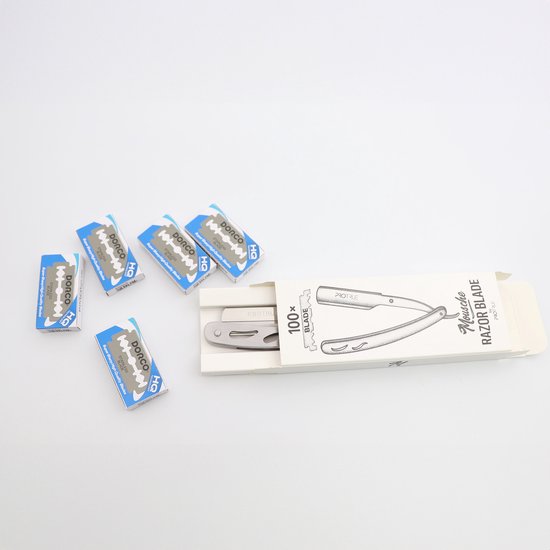 ProTrue Barbiersmes met 100 Scheermesjes - Shavette Open Scheermes - Klassiek Kappersmes - Safety razor - Straight Razor