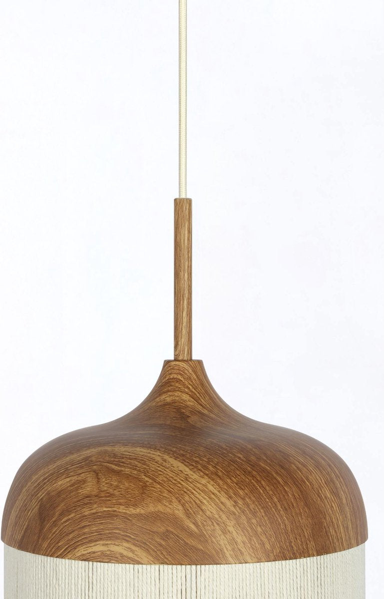 Light & Living Hanglamp Dania - Ø27,5x52cm - Modern - Voor Eetkamer, Slaapkamer, Woonkamer - Naturel/Crème