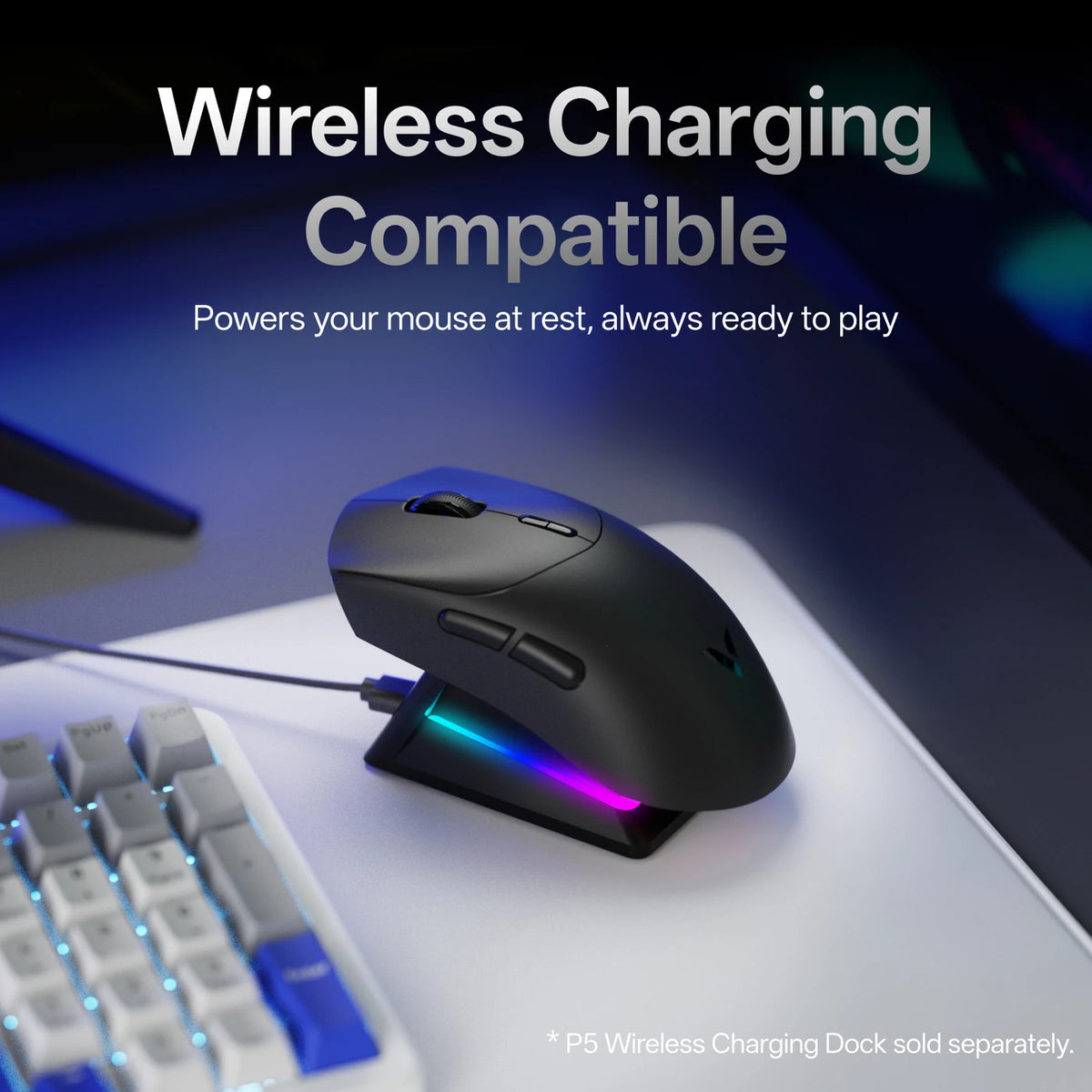 Rapoo VT7 Draadloze Gaming Muis - 8000Hz Polling Rate - 26K DPI - 53g Lichtgewicht - Zwart