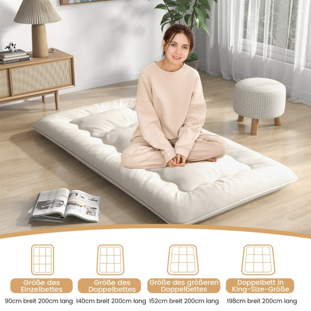 Coast Vloermatras – Wasbaar & Oprolbaar – 200 x 90 x 10 cm – Beige