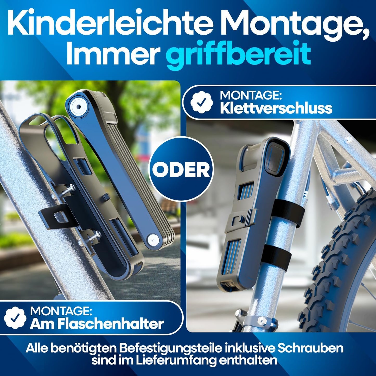 NEXTCOVER Vouwslot Fiets - 100 cm - Gehard Carbonstaal - Inclusief 3 Sleutels