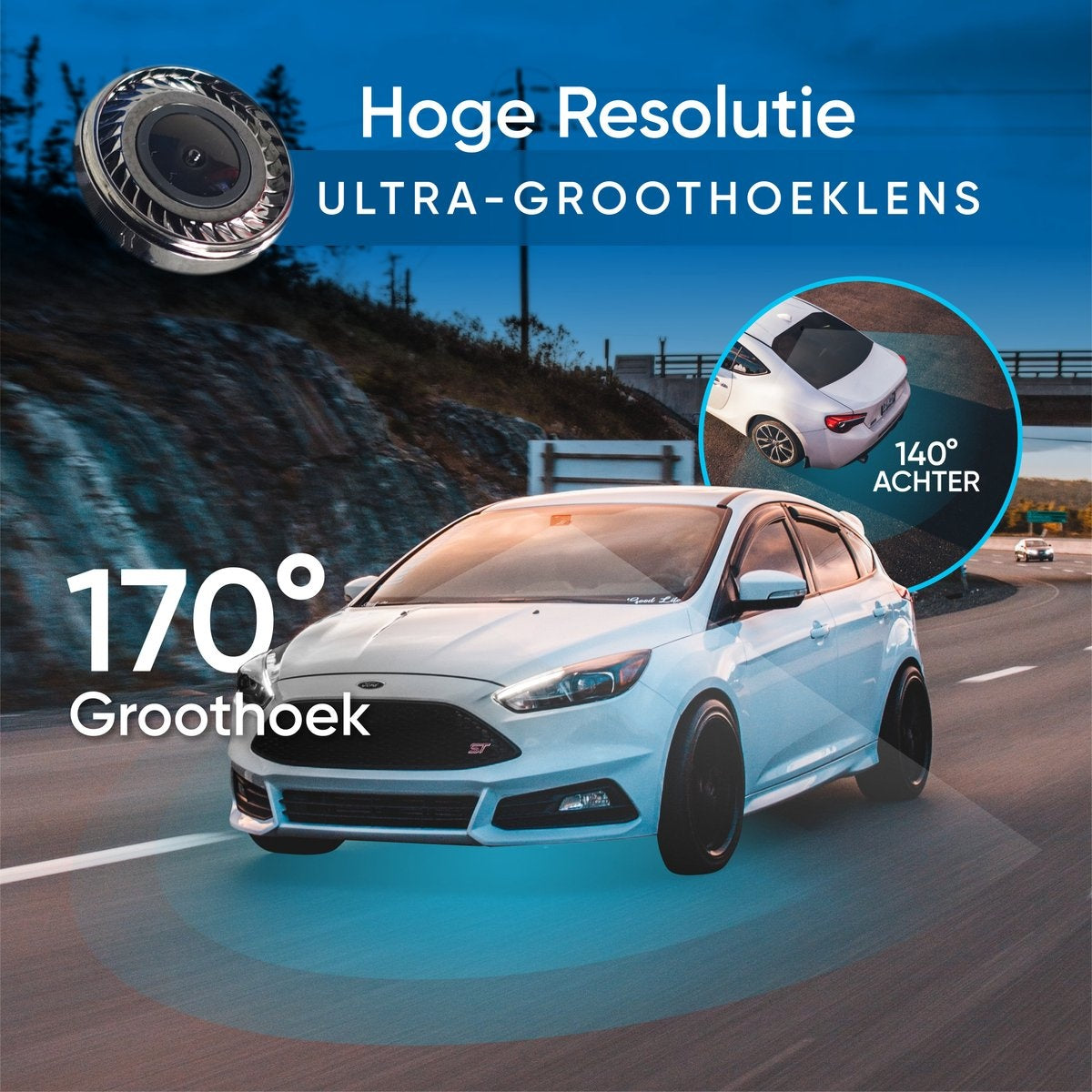 AyeCam Dashcam Pro – Dashcam voor Auto voor en Achter - FULL HD & Nachtvisie – G-Sensor - Incl. 32GB SD
